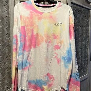 Hollister multicolor tie-dyed long sleeve, size M
